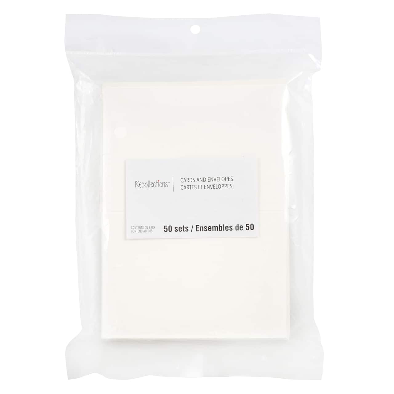 12 Packs: 50 ct. (600 total) 3.5" x 4.87" Ivory Folded Cards & Envelopes by Recollections™